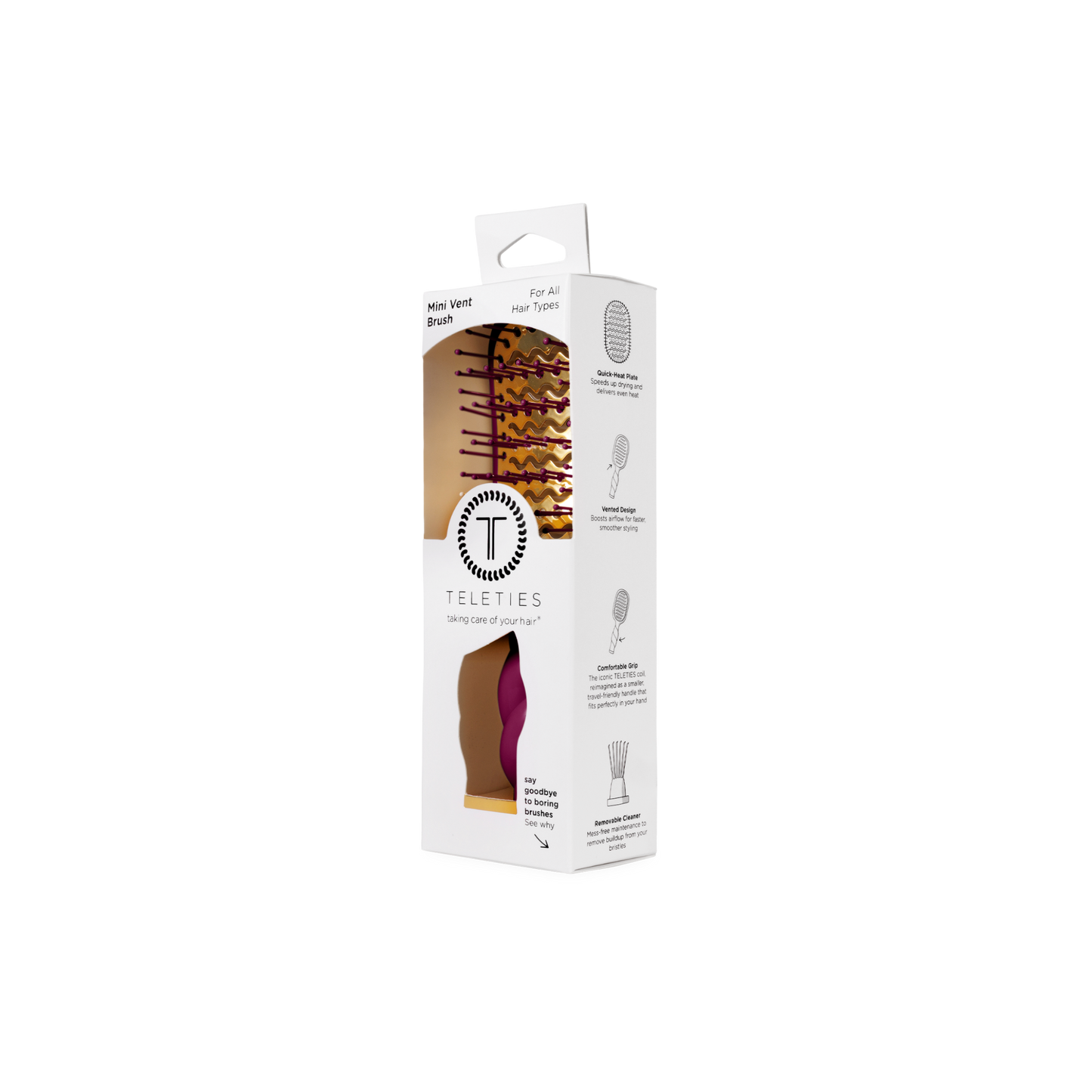 TELETIE Mini Vented Hair Brush | Mulberry