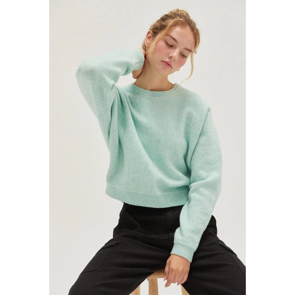 Mint Dolman Sleeve Emily Crew Neck Sweater