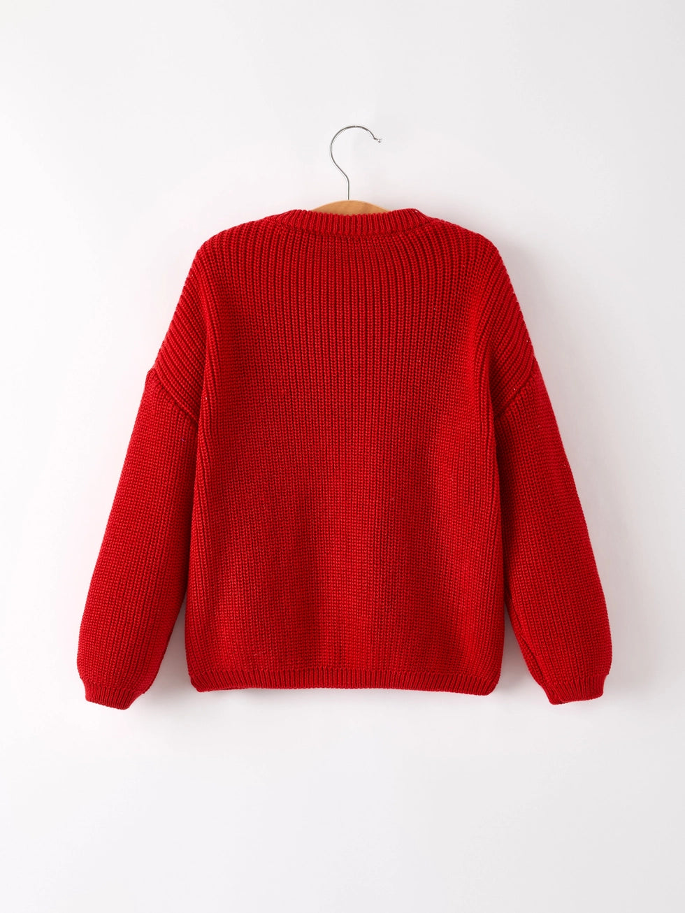 Youth Red Sweater with Colorful Nutcrackers