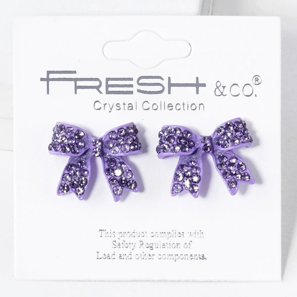 Rhinestone Bow Shape Post Earrings