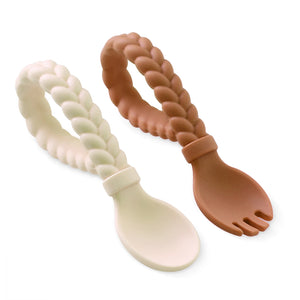 Sweetie Spoons™ Spoon + Fork Set - Buttercream + Toffee