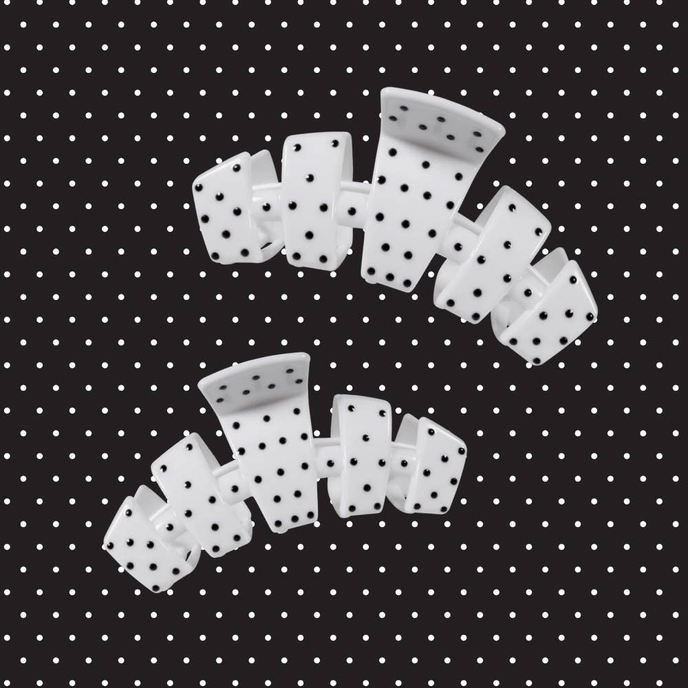 Medium Classic White Polka Dot Party TELETIE Clip