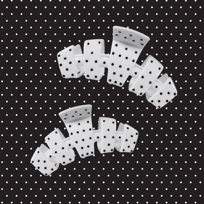 Medium Classic White Polka Dot Party TELETIE Clip