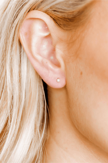 Payton Pearl White 3mm Screwback Stud Earrings