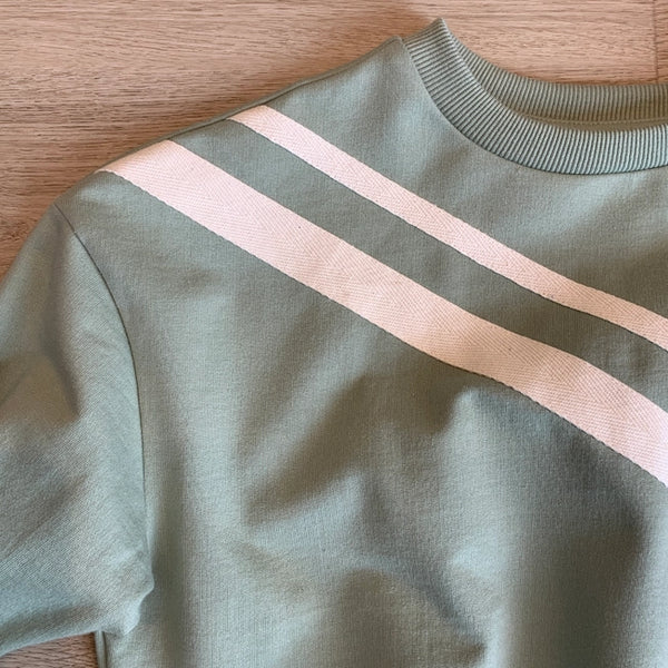 Tween Sage Colorblock Applique Taping Sweatshirt