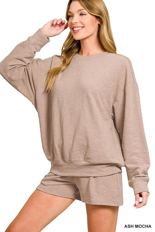Ash Mocha Olivia Pullover & Short Set