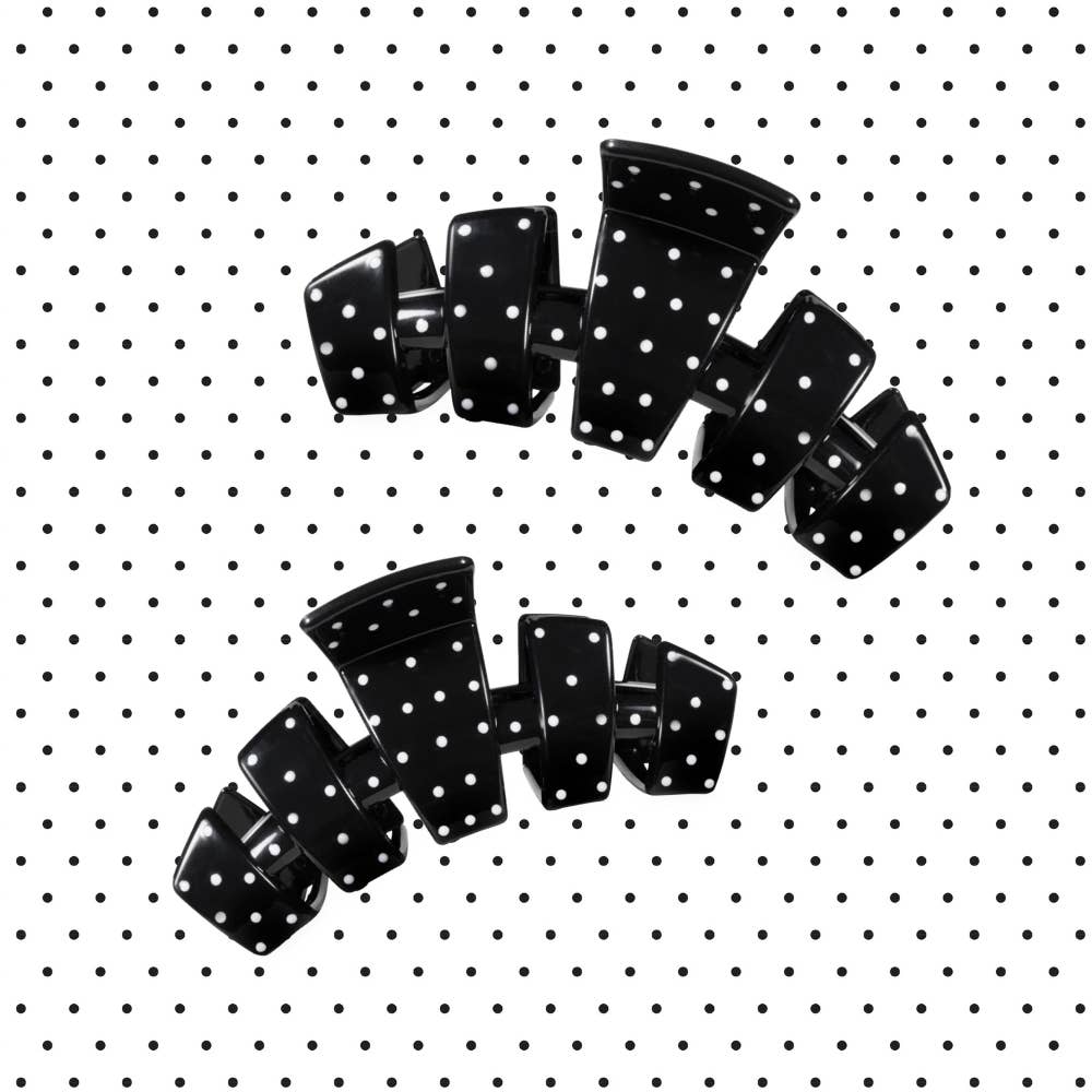 Medium Classic Black Polka Dot Party TELETIE Clip