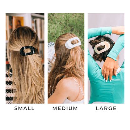 Flat Round Hair Clip | Medium | Jet Black