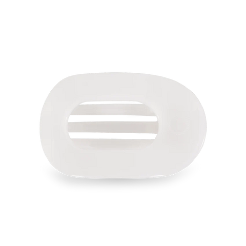 Small Coconut White Flat Round TELETIE Clip