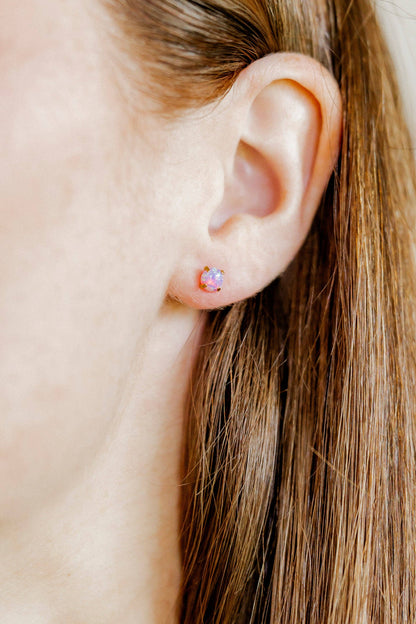 Venus Opal Lilac Screwback Stud Earrings