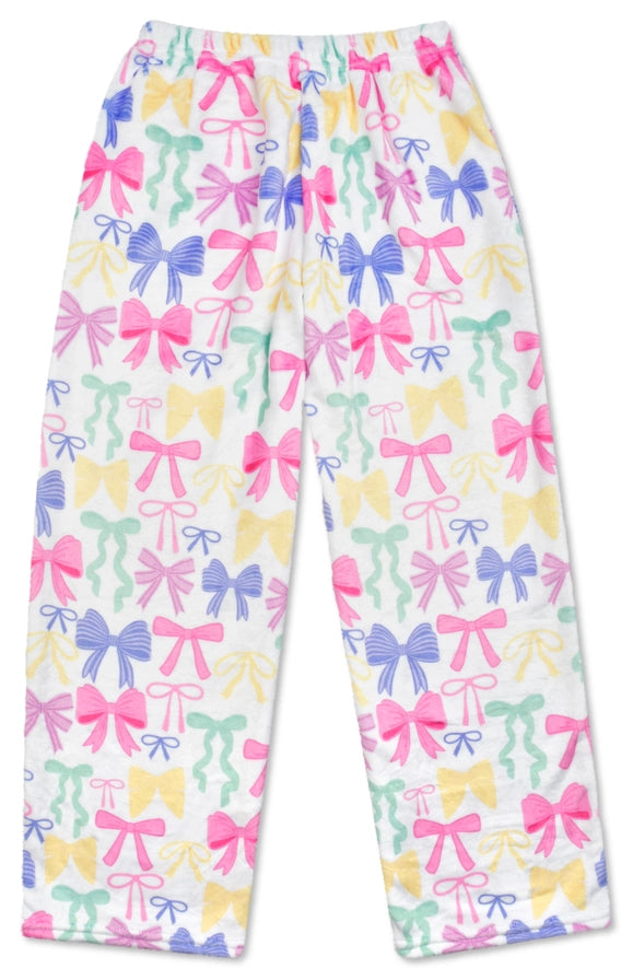 Youth Pretty Bows Plush Pants
