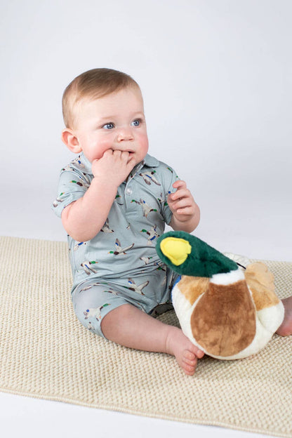 Mallard Ducks Short Sleeve Polo Romper