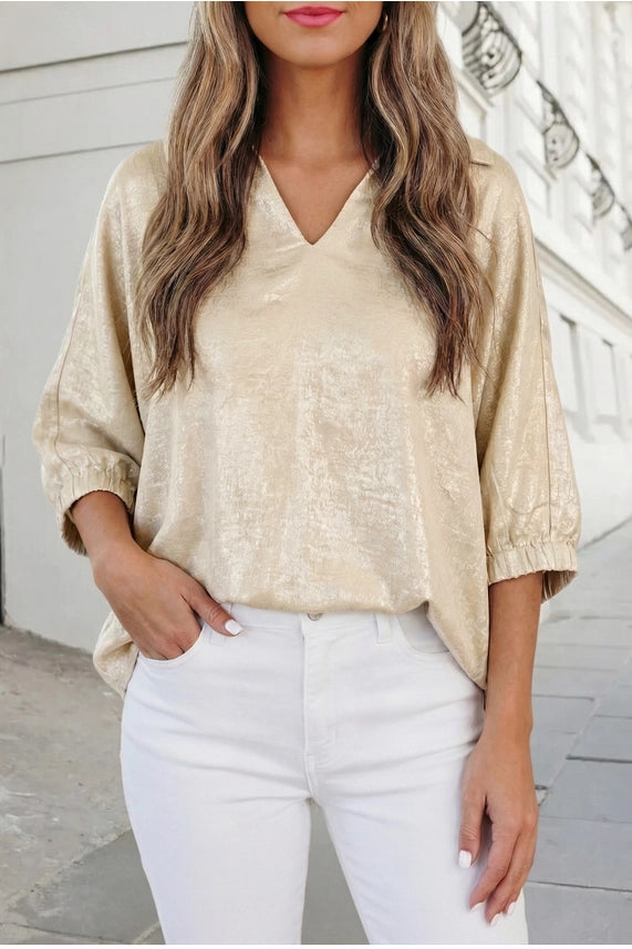 Midnight Glam Metallic Top