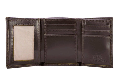 Brown & Tan Camo Shotshell Trifold Leather Wallet