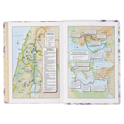 Floral Giant Print Full-Size Faux Leather KJV Bible