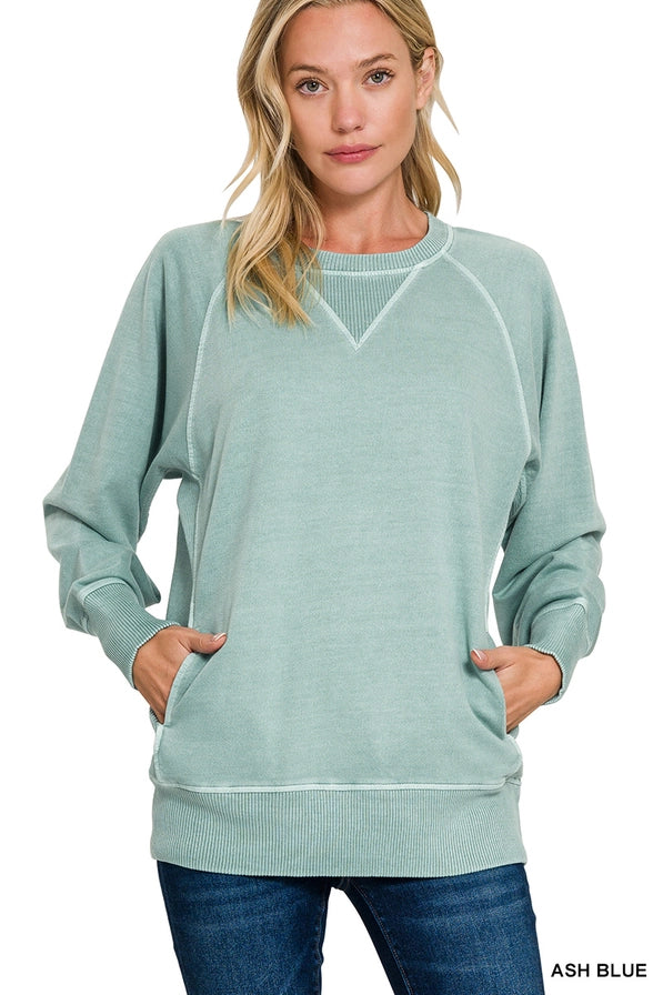 Ash Blue Stacey Front Pocket Pullover