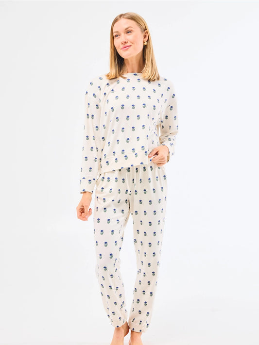Navy Floral Foulard Sophie Jogger Set