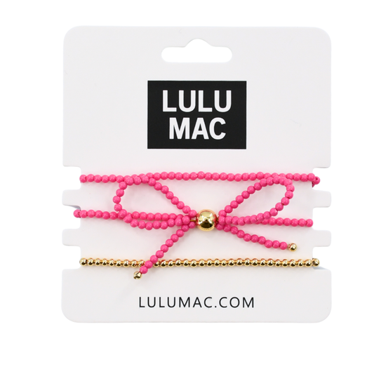 Lulu Mac Hot Pink Bow Bracelet