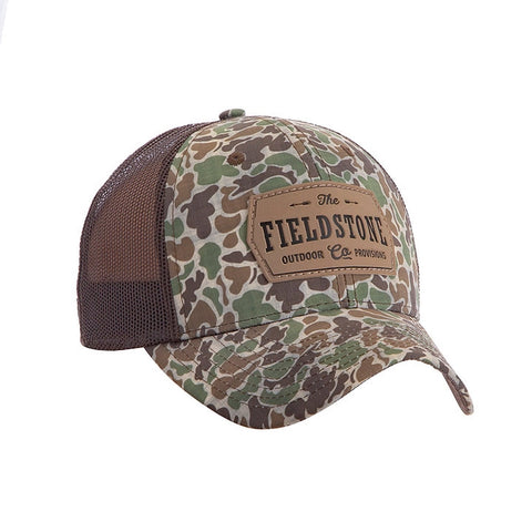 Youth Vintage Camo Leather Patch Hat