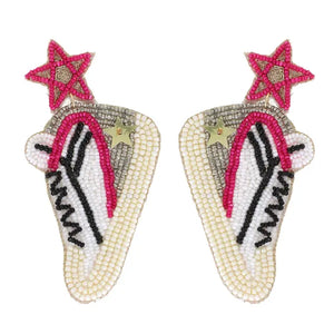 Fuchsia Superstar Sneaker Earrings