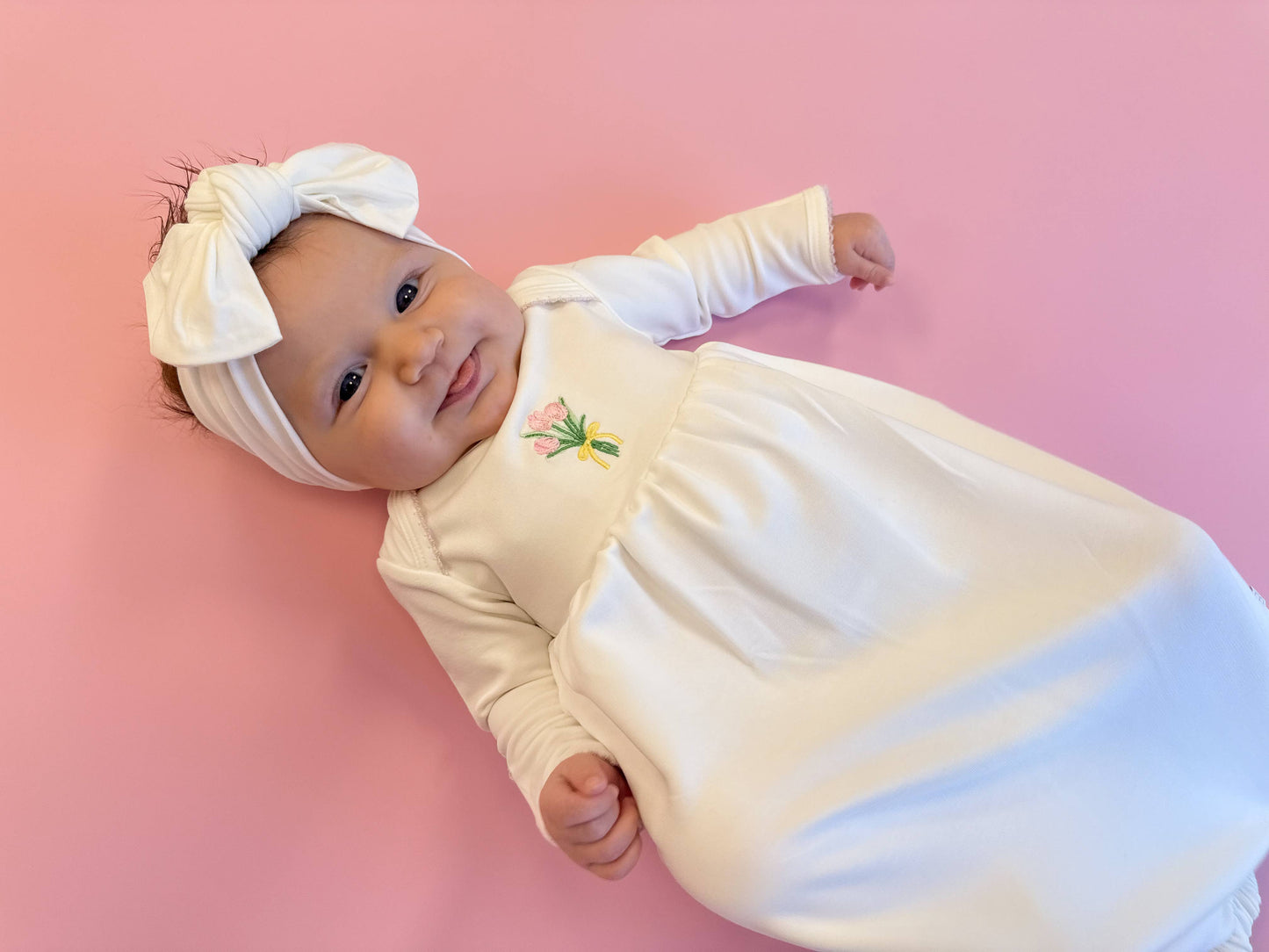 Fancy Tulips Pip Embroidered Gown