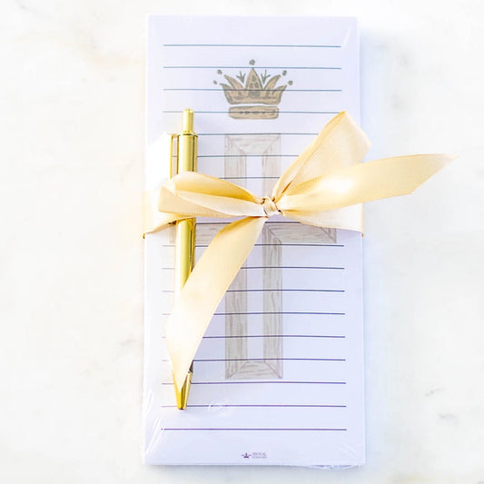 White & Gold Royal Crown Notepad Gift Set