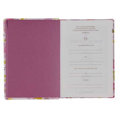 Pink Floral Spiritual Growth NLT Bible