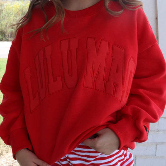 Lulu Mac Red Monogram Sweatshirt