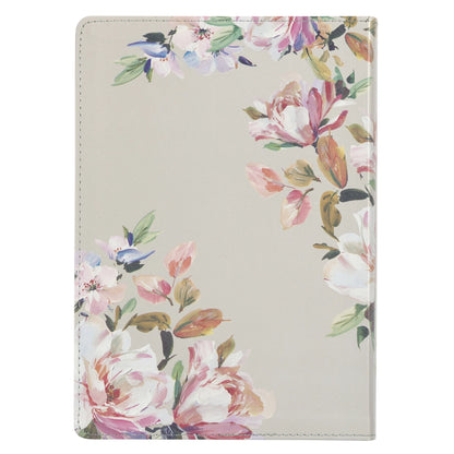 Floral Faux Leather Devotional NLT Bible for Women