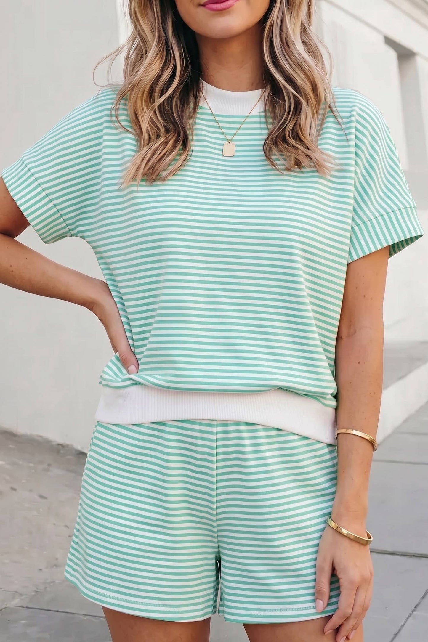 Seaside Stripe Short Set