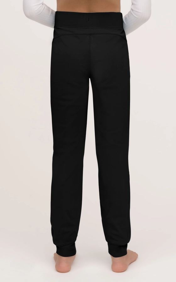 Girl's Black Pocket Joggers with Drawstring