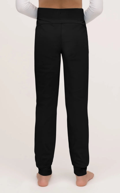 Girl's Black Pocket Joggers with Drawstring