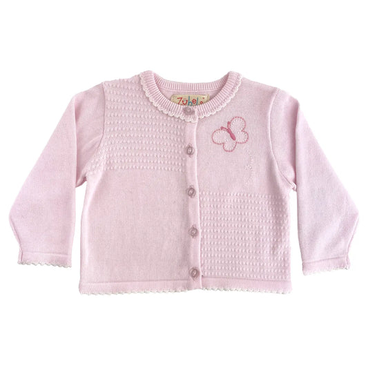 Light Pink Butterfly Cardigan Sweater