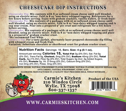 Carmie's Strawberries N Cream Cheesecake Dip Mix