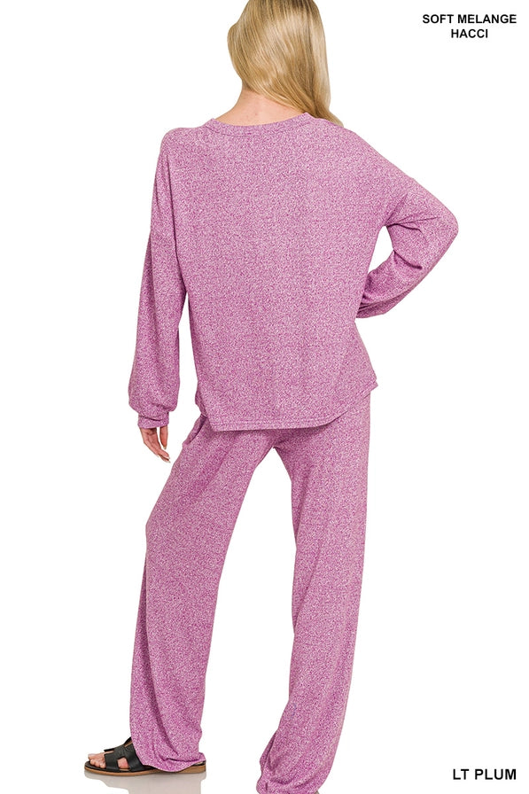 Light Plum Kyla Hacci Long Sleeve Tee & Pants Set