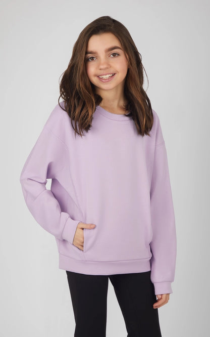 Girl's Lavender Soft Scuba Zuri Sweatshirt