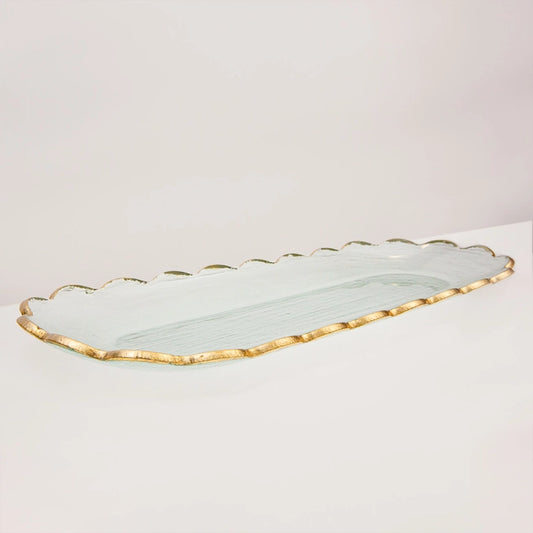 Gold & Clear Chapelle Oval Serving Platter