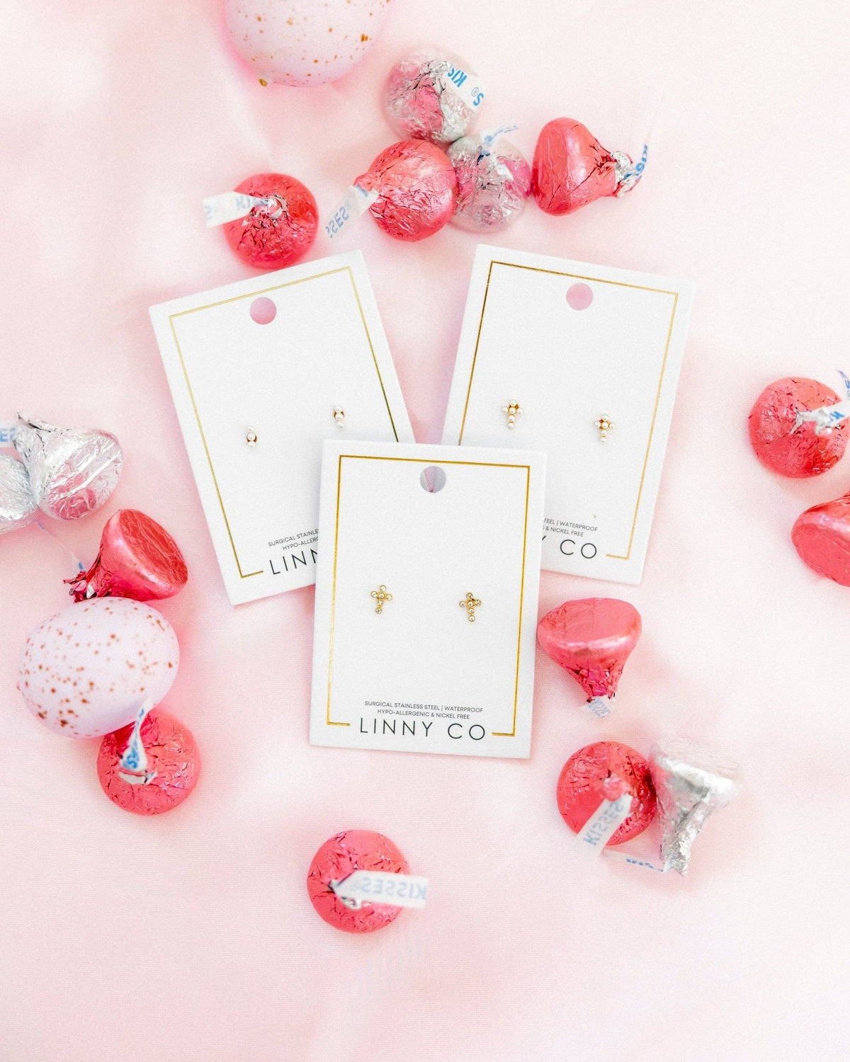 Clara Cross Pearl Screwback Stud Earrings