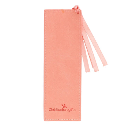 Coral All Things Rom. 8:28 Faux Leather Bookmark