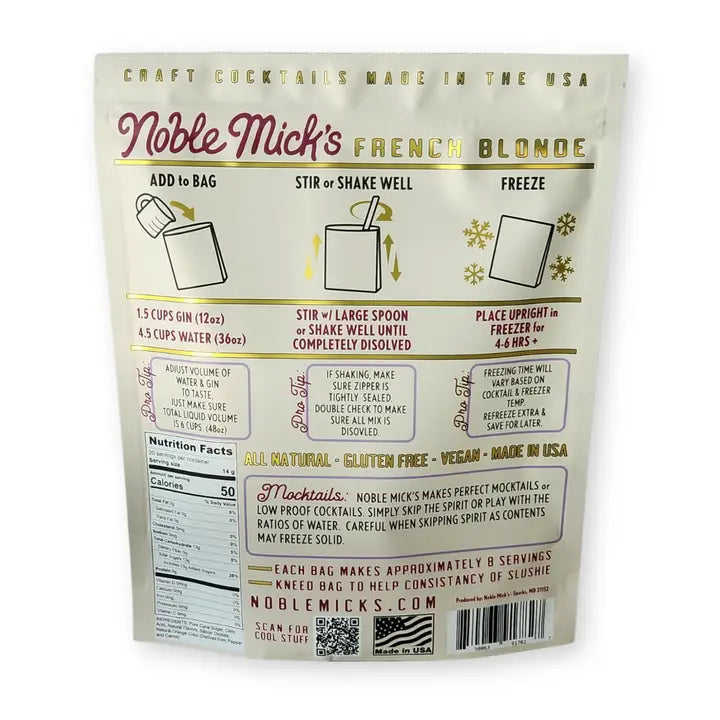 Noble Mick's French Blonde Frozen Cocktail Mix