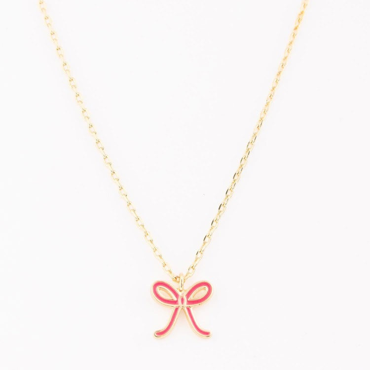 Michelle McDowell Girl Pink Bow Necklace