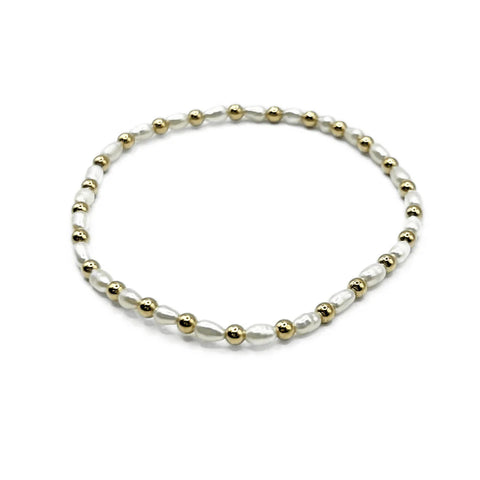 3mm Montauk 14k Gold and Pearl Waterproof Bracelet