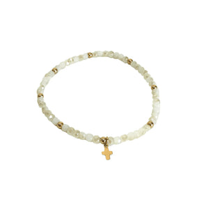 Luxe Cross Bracelet in Winter White