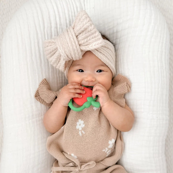 Chew Crew™ Silicone Handle Teether - Bonnie the Strawberry