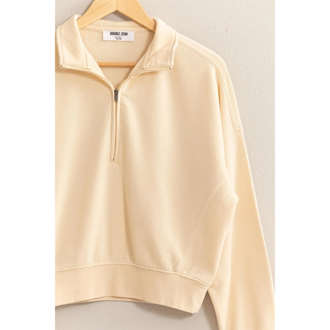 Pale Yellow Half-Zip Jami Sweatshirt