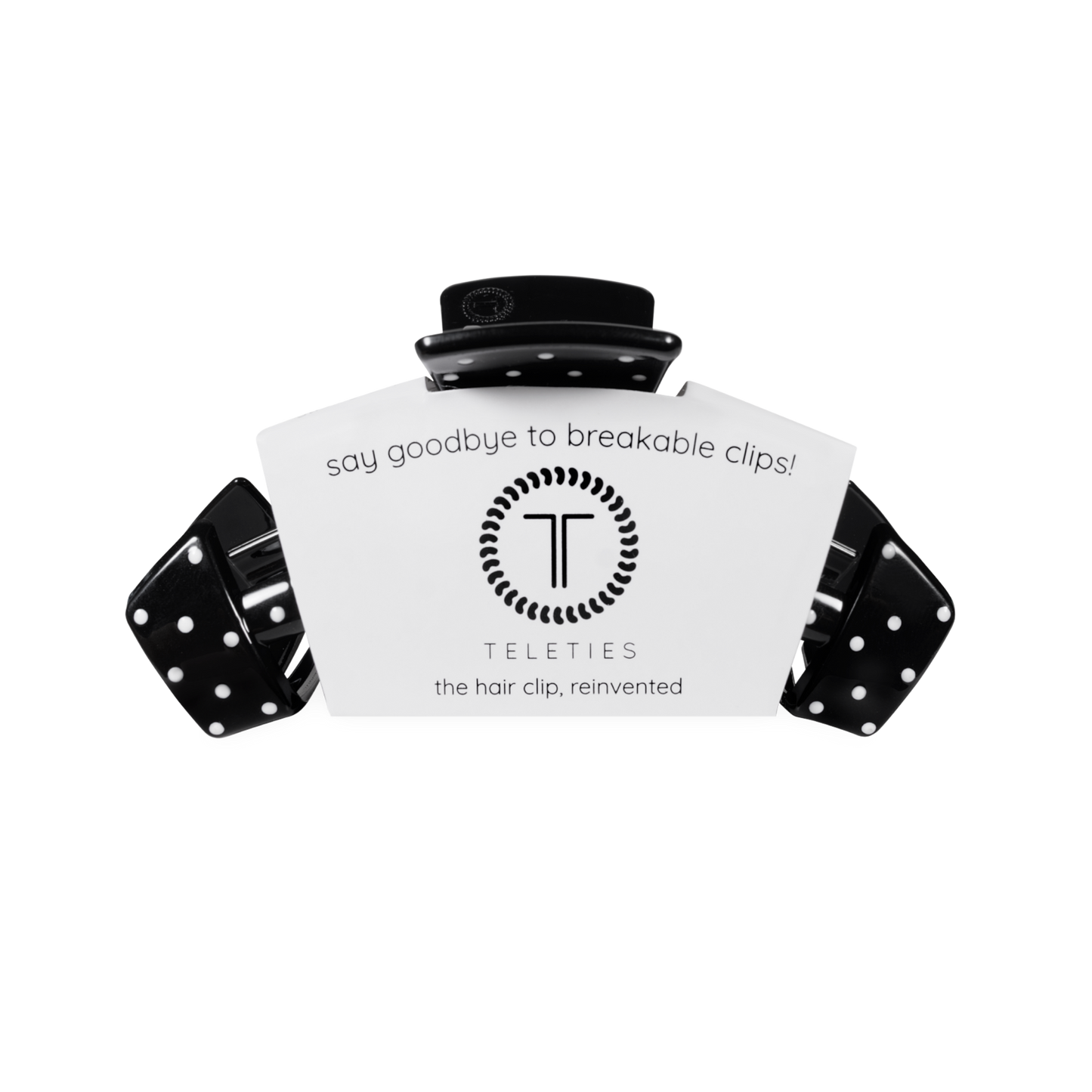 Medium Classic Black Polka Dot Party TELETIE Clip