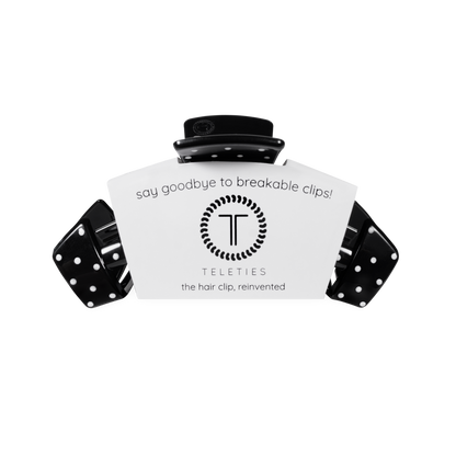 Medium Classic Black Polka Dot Party TELETIE Clip