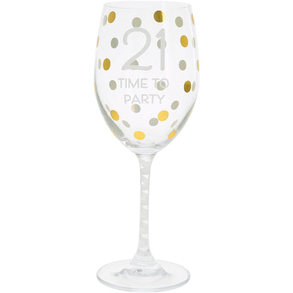 21st Gift Boxed 16 oz Crystal Wine Glass