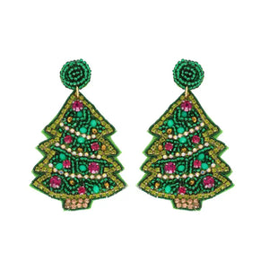 Green Make It a December to Remember Earrings