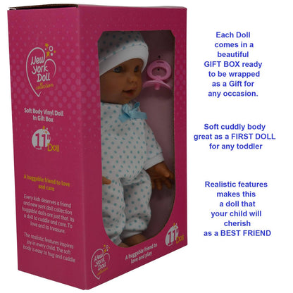 11" Doll Polka Dots with Pacifier